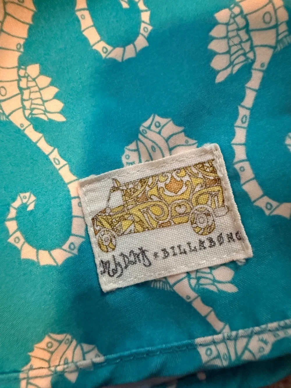 Billabong Size M Turquoise Seahorse Print Board Shorts Swim Beach
